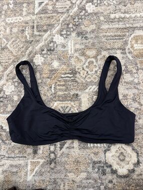 Frankie's Bikinis Black Scoop Bralette swim top